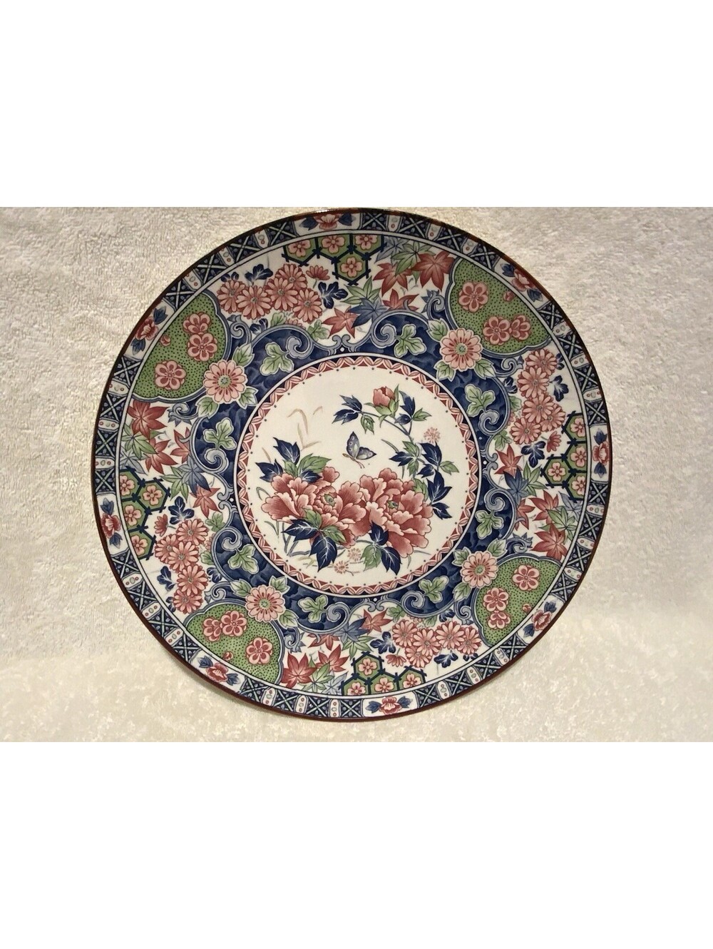 Vintage Collectable Porcelain 12.75”W Japanese Arita Imari Floral Charger